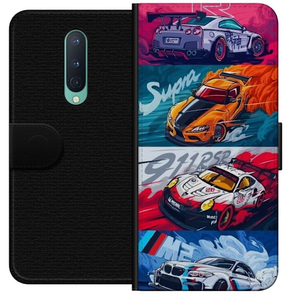 OnePlus 8 Lompakkokotelo Nopeat Autot - Piirretty Kuvio Toimin