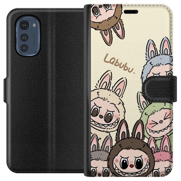 Motorola Moto E32s Tegnebogsetui Labubu Pastel Collection