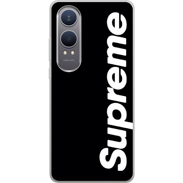 OnePlus Nord CE4 Lite Genomskinligt Skal Supreme Svart Vit Streetwear Design Klassisk Modeikon Trend Urban Stil Grafiskt Motiv Populär