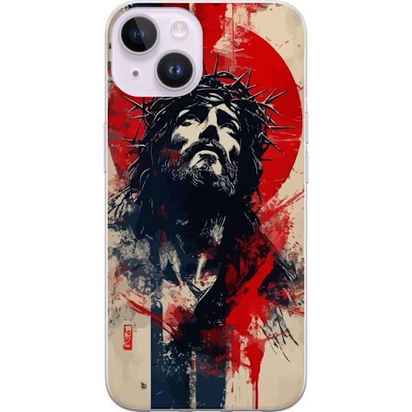 Apple iPhone 15 Läpinäkyvä kuori Jeesus ristillä - kristil