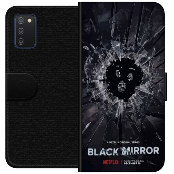 Samsung Galaxy A03s Lompakkokotelo Black Mirror Sci-Fi Netflix