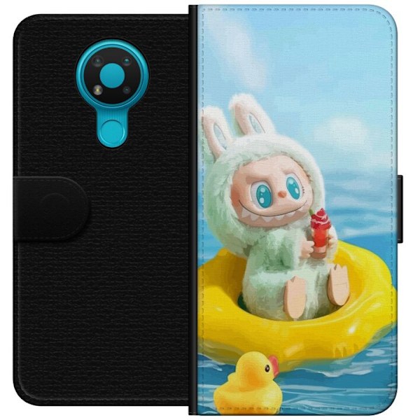 Nokia 3.4 Tegnebogsetui Labubu Stripe Attack - Striber møder