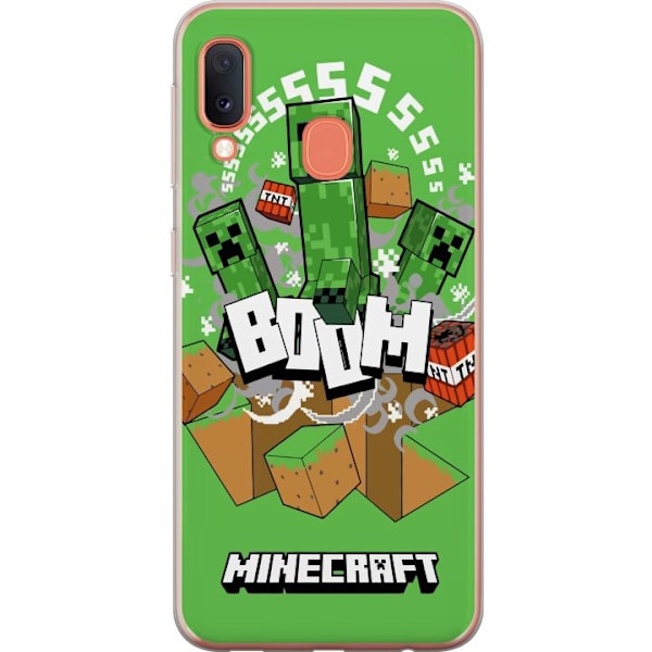Samsung Galaxy A20e Läpinäkyvä kuori Minecraft Boom