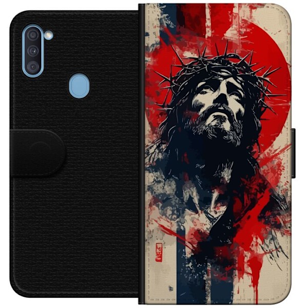 Samsung Galaxy A11 Lompakkokotelo Jeesus ristillä - kristilli