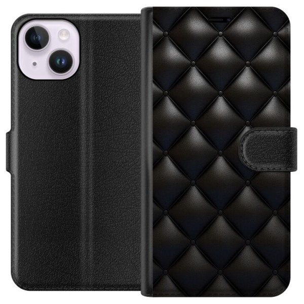 Apple iPhone 15 Plånboksfodral Leather Black