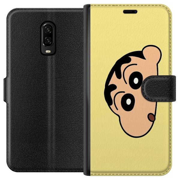 OnePlus 6T Tegnebogsetui Peeking Shinchan