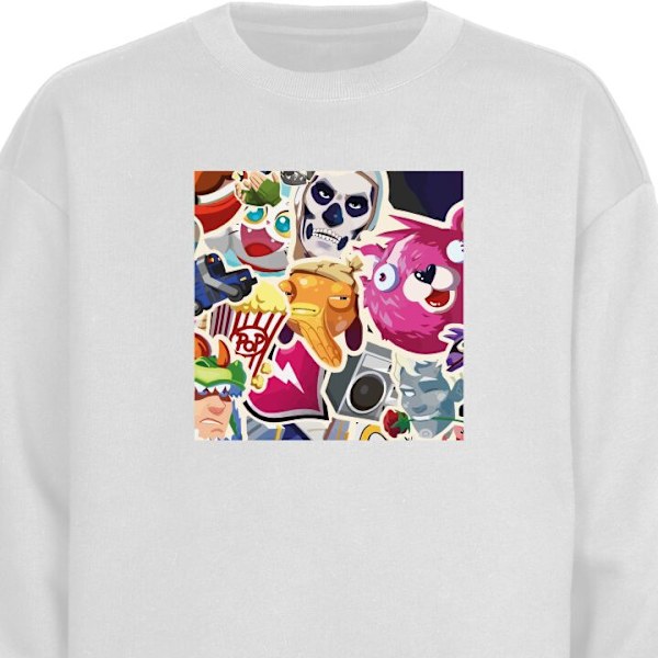 Sweatshirt for Voksen | Klassisk Collegegenser Fortnite hvit XL