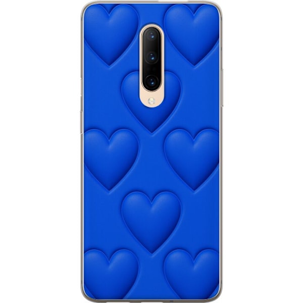 OnePlus 7 Pro Läpinäkyvä kuori Siniset Sydämet