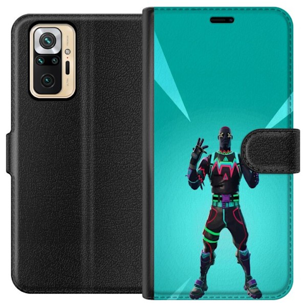 Xiaomi Redmi Note 10 Pro Tegnebogsetui sort ridder fortnite