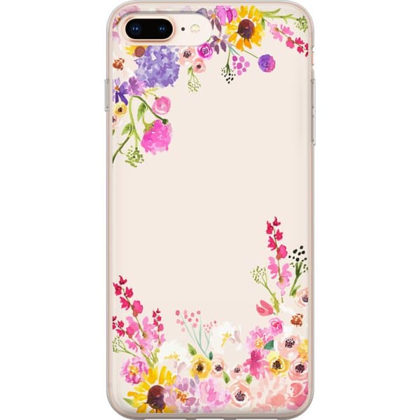 Kompatibelt Mobilskal till Apple iPhone 8 Plus Blommig akvarellram