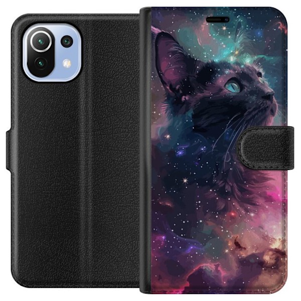 Xiaomi Mi 11 Lite Plånboksfodral Katten i Galaxen