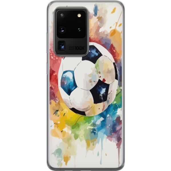 Samsung Galaxy S20 Ultra Läpinäkyvä kuori Jalkapallo