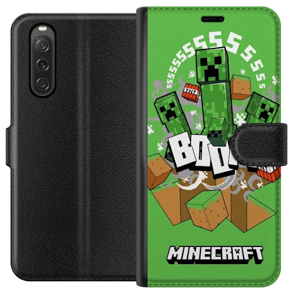 Sony Xperia 10 V Tegnebogsetui Minecraft Boom