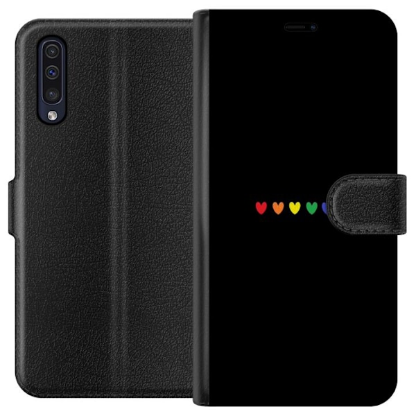 Samsung Galaxy A50 Tegnebogsetui Stolt Hjerter