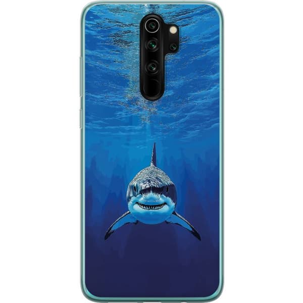 Kompatibelt Mobildeksel til Xiaomi Redmi Note 8 Pro  Nærbilde av en hvithai under havoverflaten blå