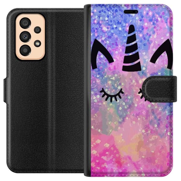 Kompatibelt Plånboksfodral till Samsung Galaxy A33 5G Unicorn Cat