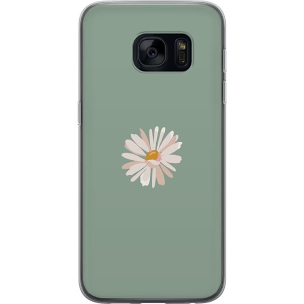 Samsung Galaxy S7 Gennemsigtig cover Grøn Minimalblomst - sti