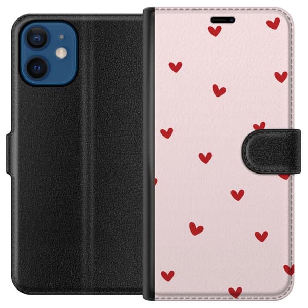 Kompatibelt Plånboksfodral till Apple iPhone 12 mini Hjärtan