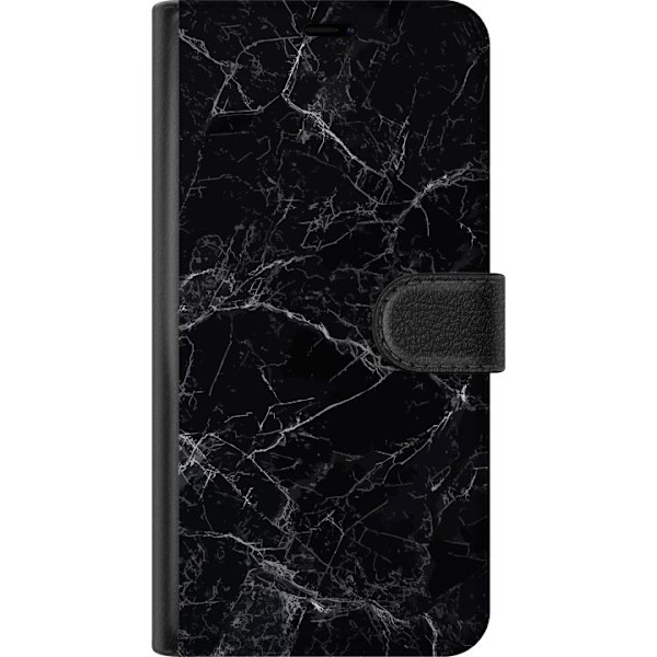 Kompatibel Tegnebogsetui til Apple iPhone 17 Marmor Sort