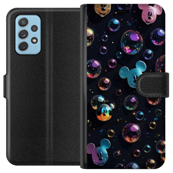 Samsung Galaxy A72 5G Tegnebogsetui  Mickey Mouse Disney Bobler Design Sjovt Motiv Populær Disneyfigur Tegneserie Børneklassiker