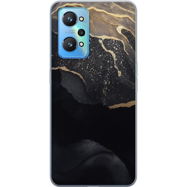 Realme GT Neo2 Genomskinligt Skal Svart guld abstrakt
