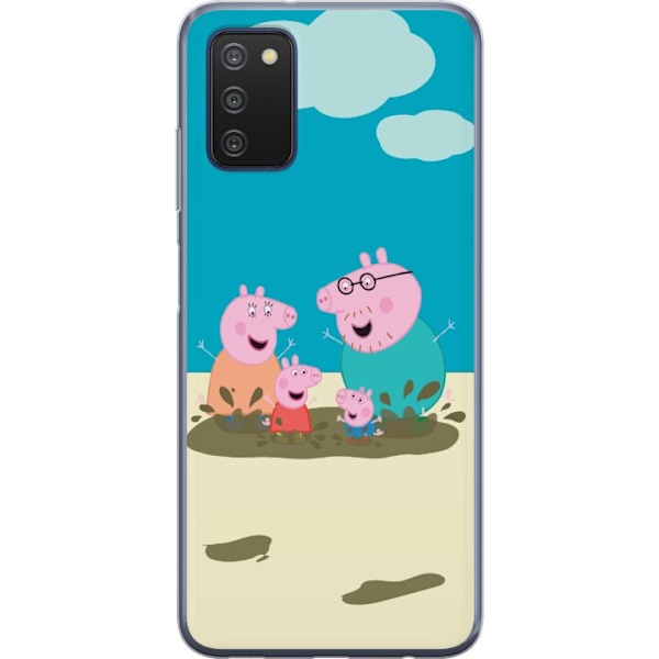 Samsung Galaxy A03s Genomskinligt Skal Greta Gris Familjen George Lerpöl Barnmotiv Serie Populär Barnkaraktär Glädje