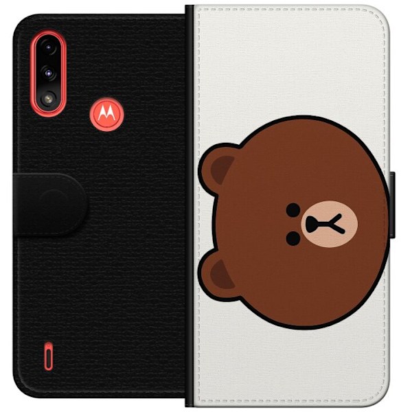 Motorola Moto E7 Power Tegnebogsetui line friends brown