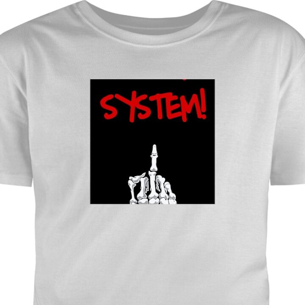 T-shirt til Voksen | Klassisk Voksen T-shirt Fuck System grå M