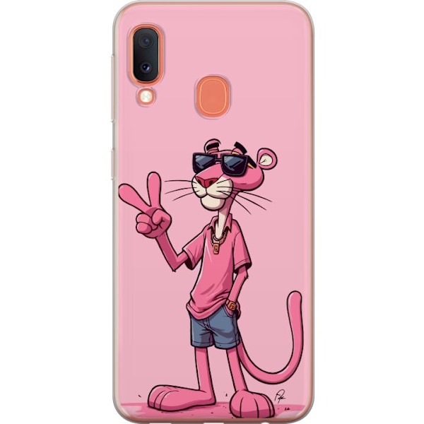 Samsung Galaxy A20e Genomskinligt Skal Pink Panter Peace