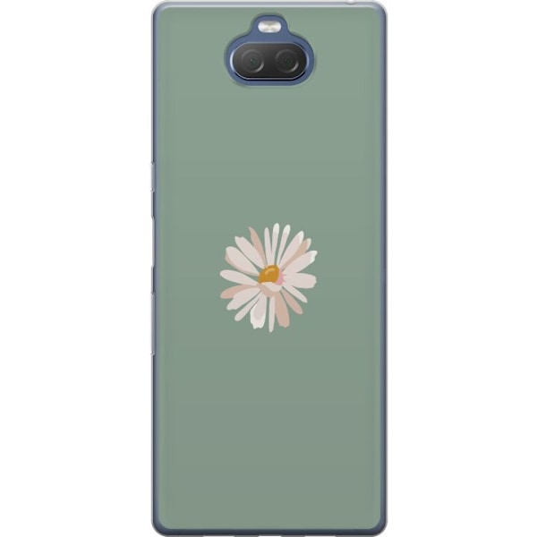 Sony Xperia 10 Plus Läpinäkyvä kuori Vihreä Minimalikukka