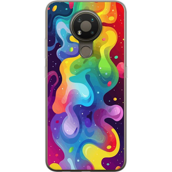 Nokia 3.4 Genomskinligt Skal Color Splash Abstrakt Konst Design Färgstarkt Mönster Modern Populär Väggkonst Grafiskt Trend