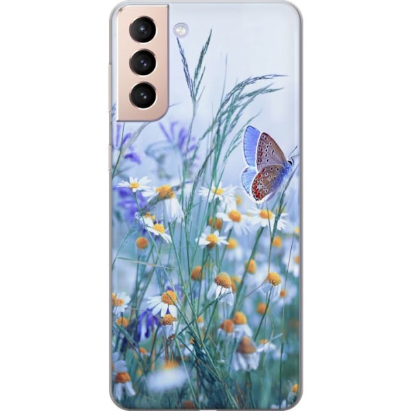 Samsung Galaxy S21 Genomskinligt Skal Blommor