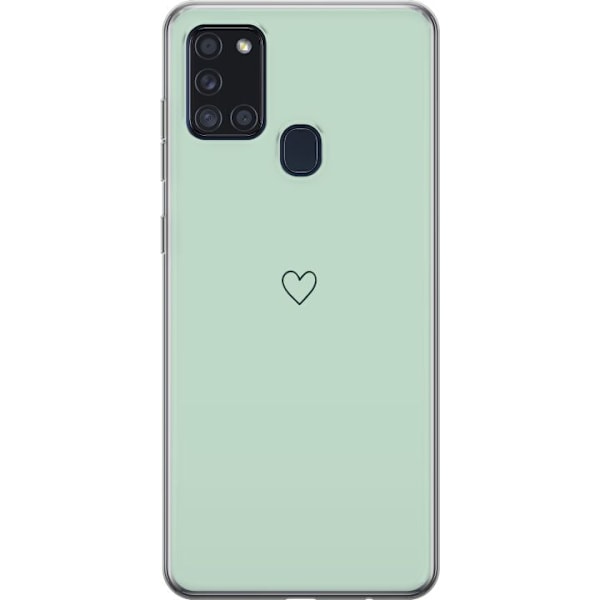 Samsung Galaxy A21s Gennemsigtig cover Enkelt Hjerte