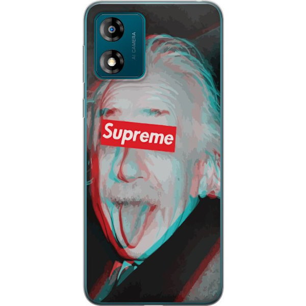 Motorola Moto E13 Läpinäkyvä kuori Supreme Albert Einstein 3D Motiivi Katumuoti Suunnittelu Suosittu Tiede Ikoni Kaupunkitaide