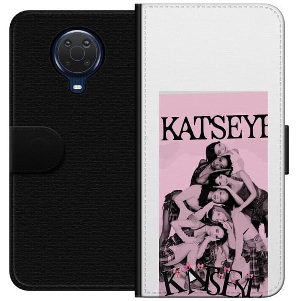 Kompatibel Tegnebogsetui til Nokia G20 kattøje pink