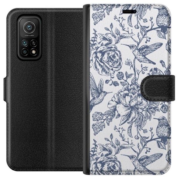 Xiaomi Mi 10T 5G Tegnebogsetui Blomster & Fugle - Romantisk Vi