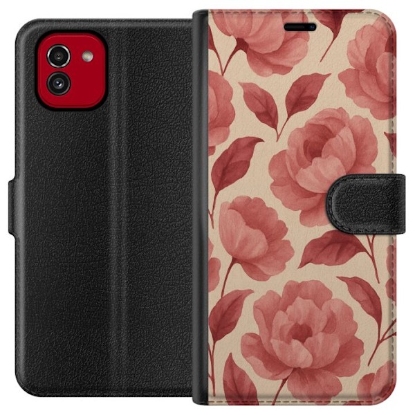 Samsung Galaxy A03 Tegnebogsetui Roseblomst