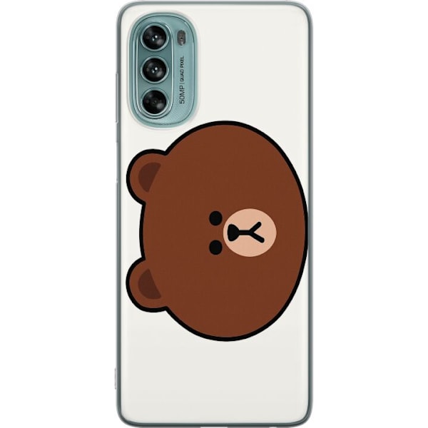 Motorola Moto G62 5G Gennemsigtig cover line friends brown