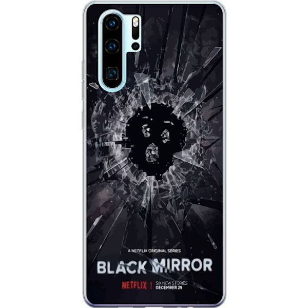 Huawei P30 Pro Läpinäkyvä kuori Black Mirror Sci-Fi Netflix -sarja Dystopia Teknologia Cyberpunk Synkkä TV Videopeli Teema