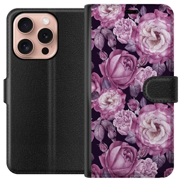 Apple iPhone 16 Pro Tegnebogsetui Blomster