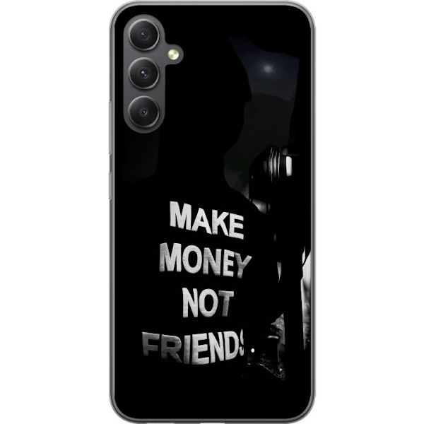 Samsung Galaxy S23 FE Genomskinligt Skal Make Money Not Friends Citat Streetwear Textmotiv Trend Pengar Livsstil Grafiskt Motiv Urban Fashion