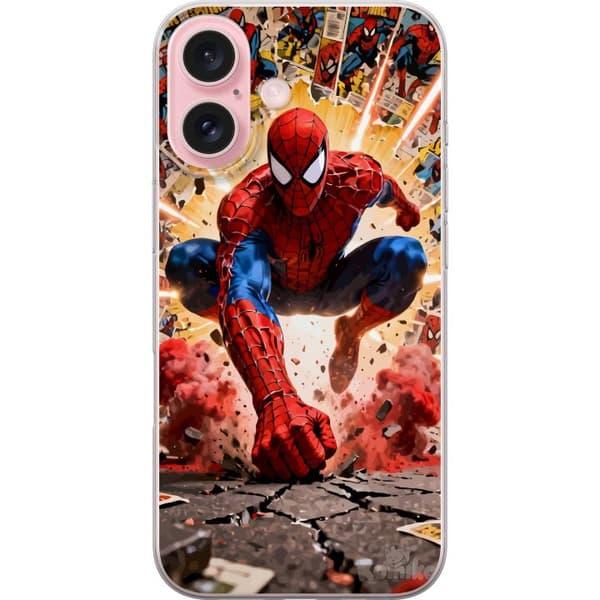 Kompatibelt Mobildeksel til Apple iPhone 16 Spider Man action