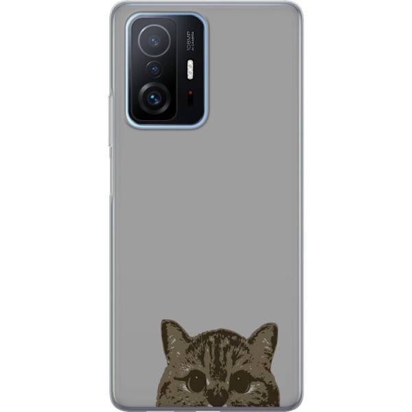 Xiaomi 11T Genomskinligt Skal Grå Kattblick – stilren kattd