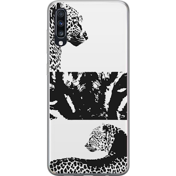 Samsung Galaxy A70 Genomskinligt Skal Leopard Faces – trendi