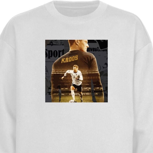 Sweatshirt for Voksen | Klassisk Collegegenser Toni Kroos hvit L