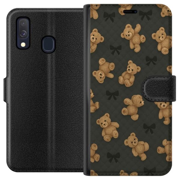 Kompatibelt Plånboksfodral till Samsung Galaxy A40 Teddy Hugs