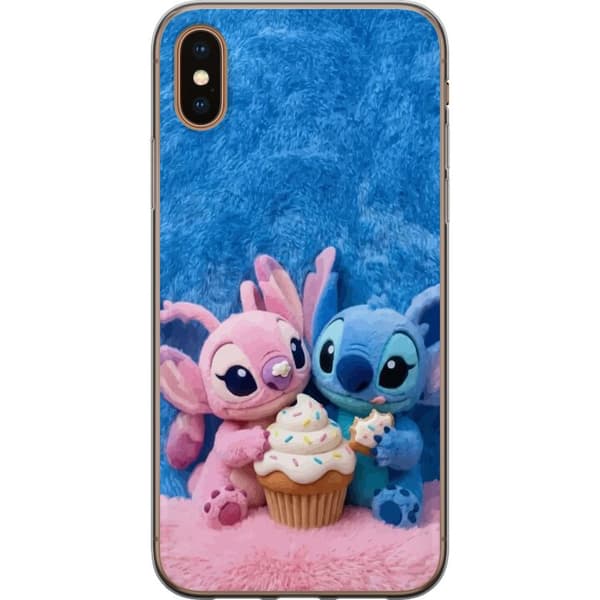 Kompatibelt Mobildeksel til Apple iPhone X Søte blå og rosa figurer med stor cupcake og strøssel rosa