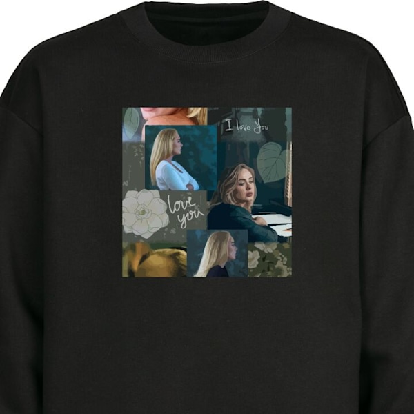 Sweatshirt för Vuxen | Klassisk Collegetröja Adele svart L