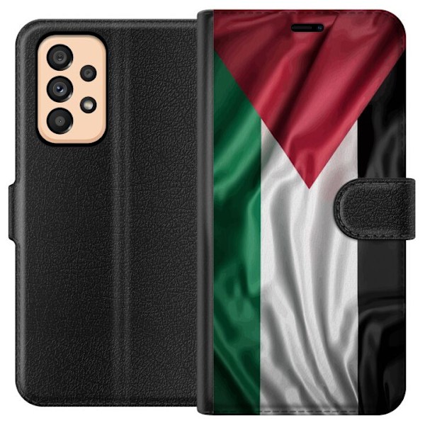 Samsung Galaxy A53 5G Lompakkokotelo Palestiinan lippu – ikoninen vapauden symboli punaisessa, mustassa, valkoisessa ja vihreässä