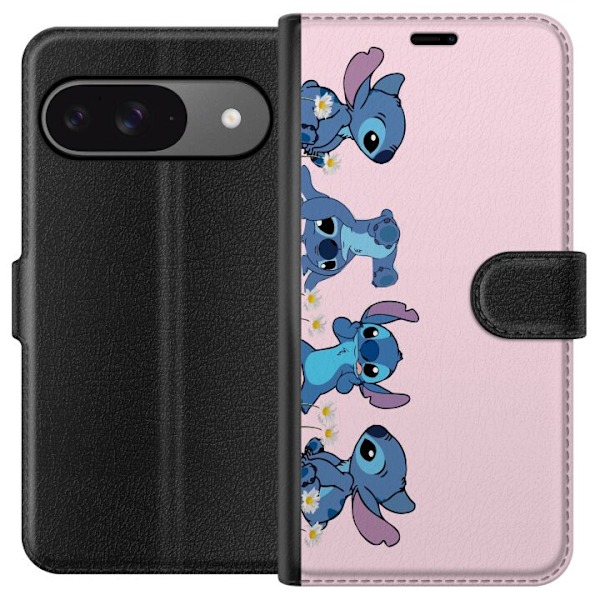 Google Pixel 9 Pro Plånboksfodral Stitch Skratt & Bus – Perfekt för Mobilskal eller Poster